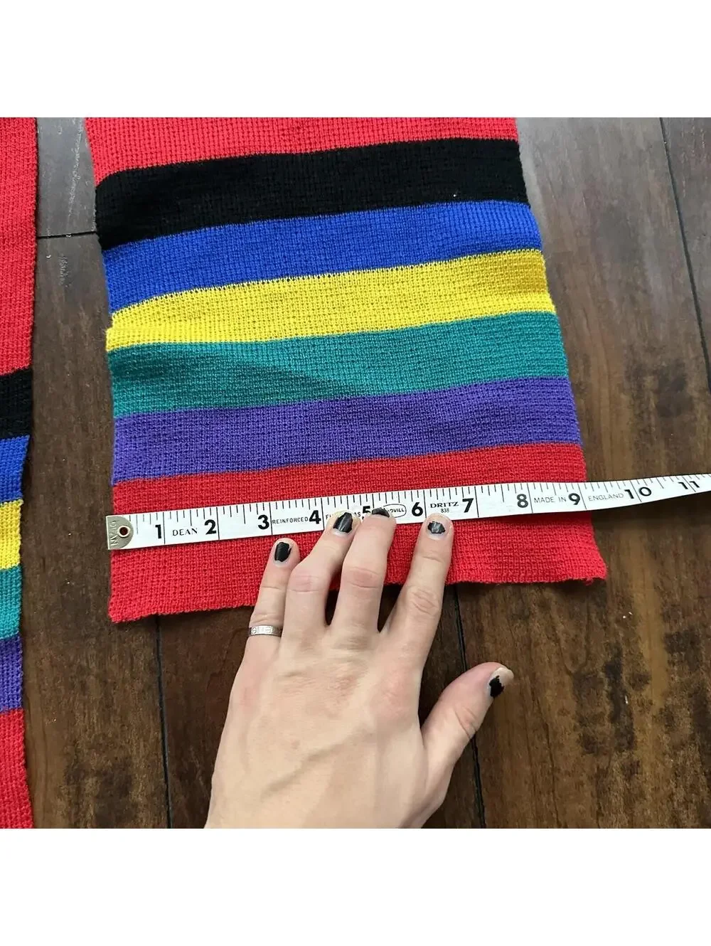 Scarf Accessory Institute Red Striped Multi Color Hipster 80s 90s Vintage Winter